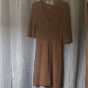 v-neck sweater dress